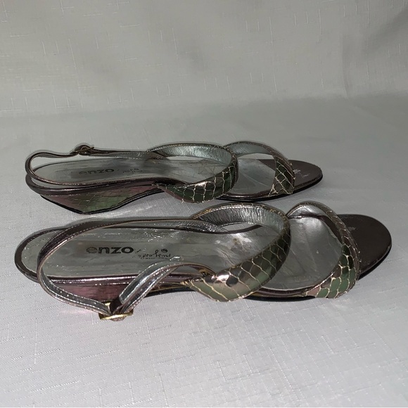 ENZO ANGIOLINI Sandals Women 7 Strappy Faux Snakeskin Flat Open Toe Party Formal - Picture 4 of 10